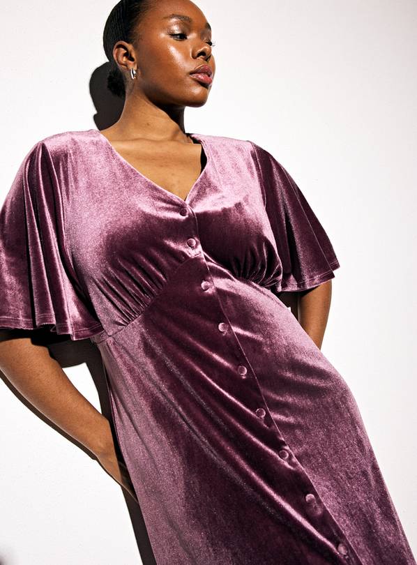 Dark Red Velvet Midaxi Tea Dress 12